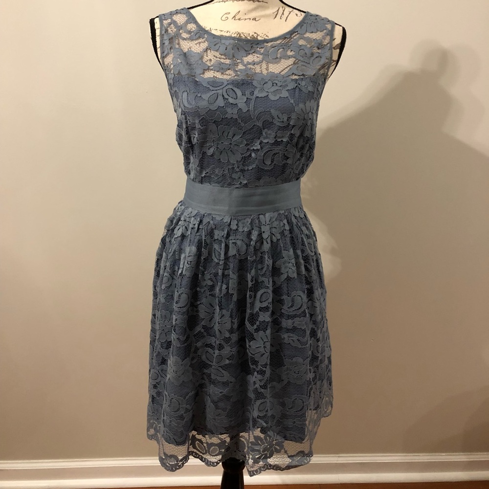 Lace fit and flare dress